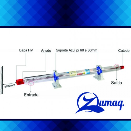Tubo Laser 130w Pico 150w Yongli H6 8.500hrs Máquina Laser Co² Tubo Laser 130w Pico 150w Yongli H6 8.500hrs Máquina Laser Co²